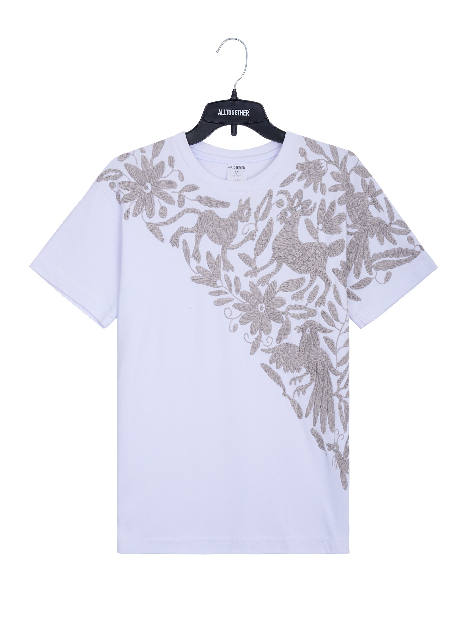 MAIA Blanca / Bordado Cruzado Gris