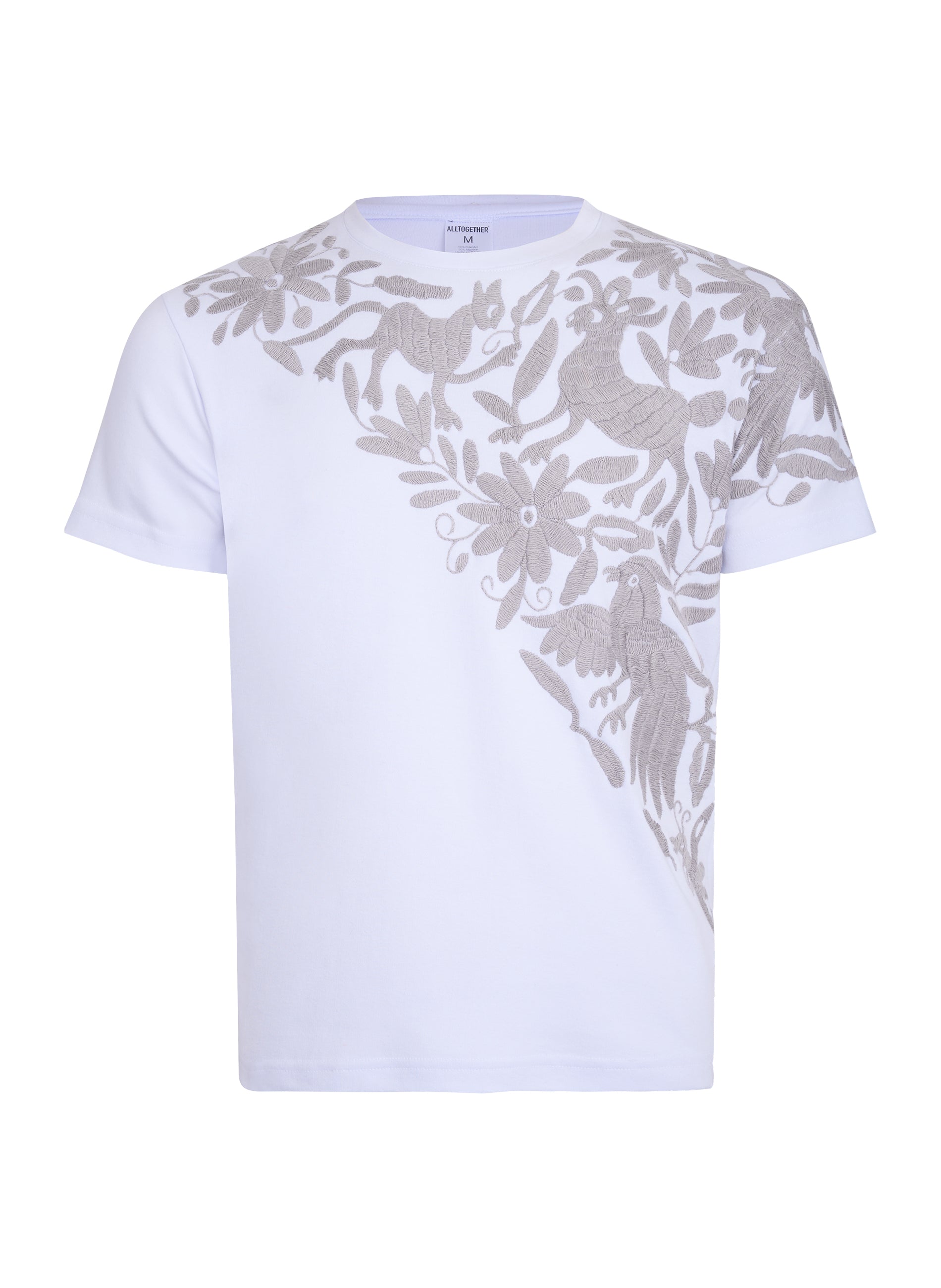 MAIA Blanca / Bordado Cruzado Gris