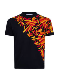 MAIA Negra / Bordado Cruzado Rojos, Naranjas y Amarillos