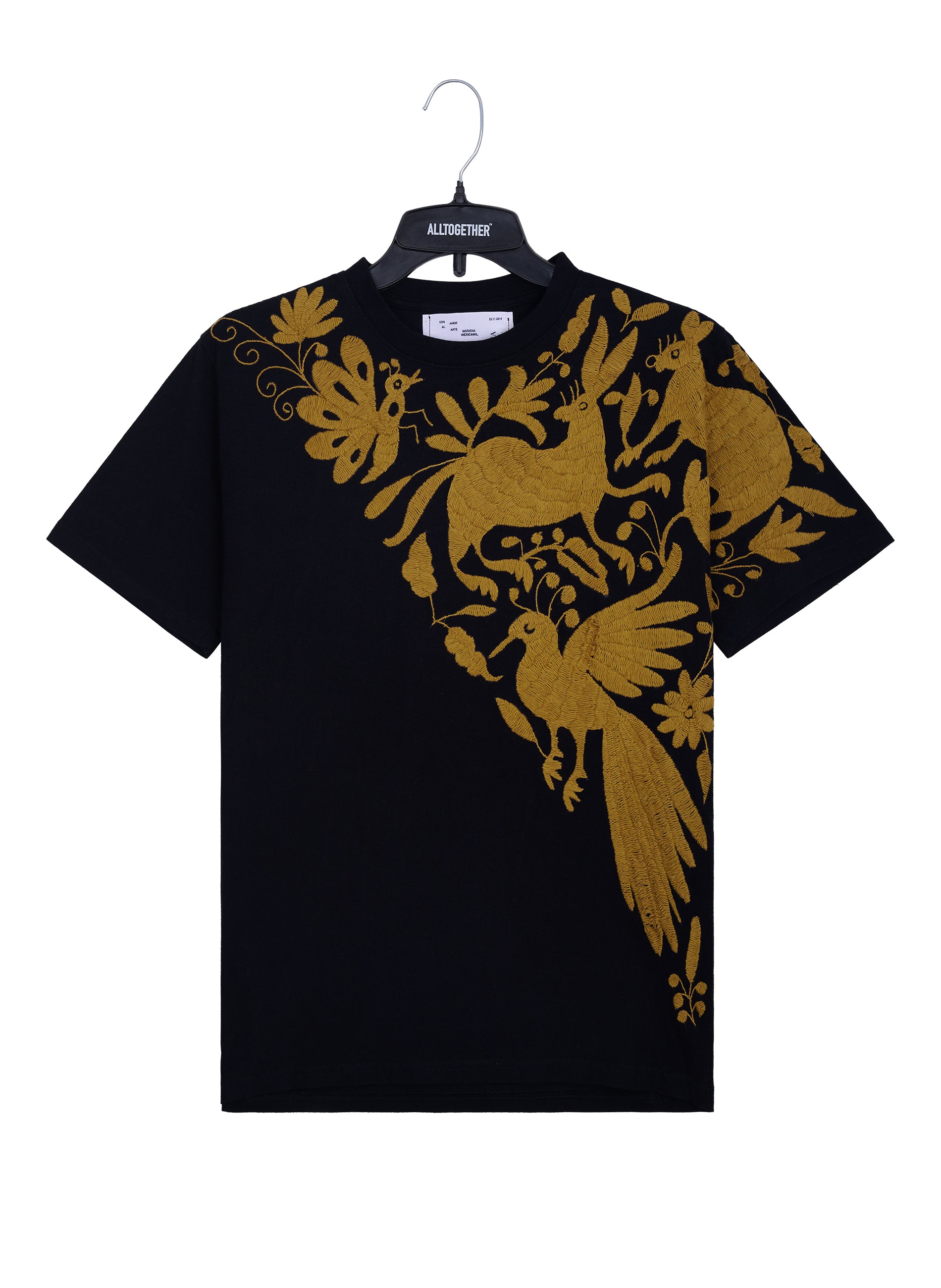 MAIA Negra / Bordado Cruzado Dorado