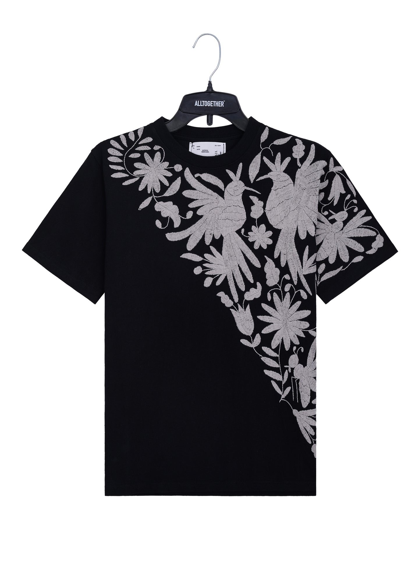 MAIA Negra / Bordado Cruzado Gris