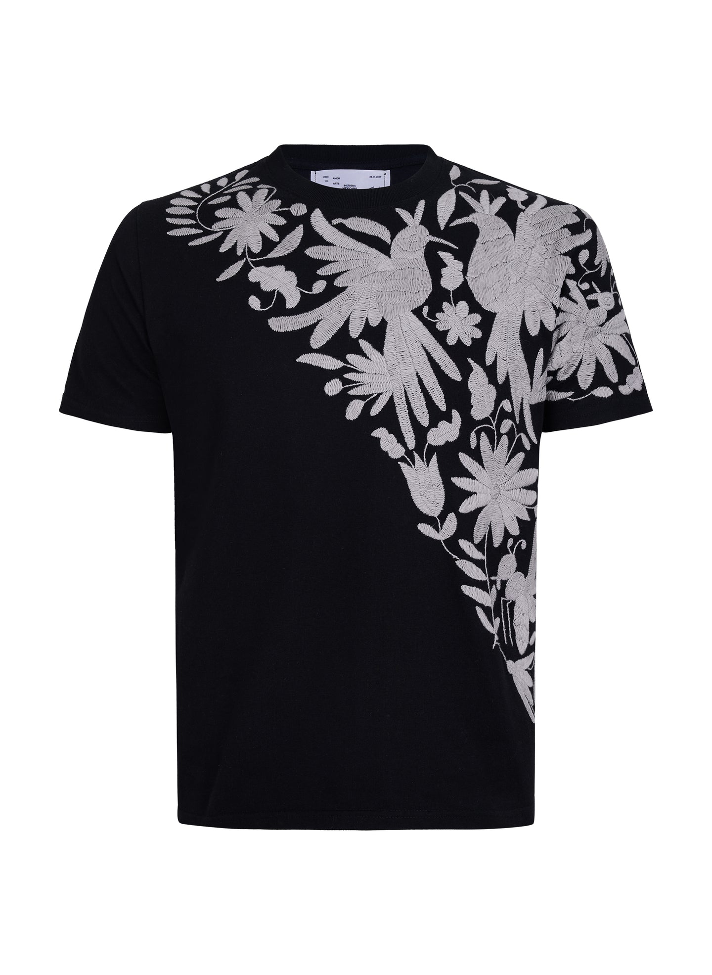 MAIA Negra / Bordado Cruzado Gris