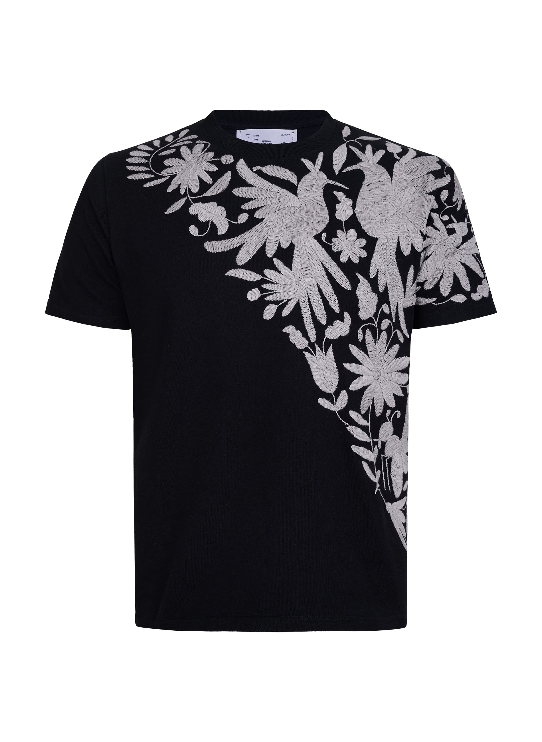 MAIA Negra / Bordado Cruzado Gris