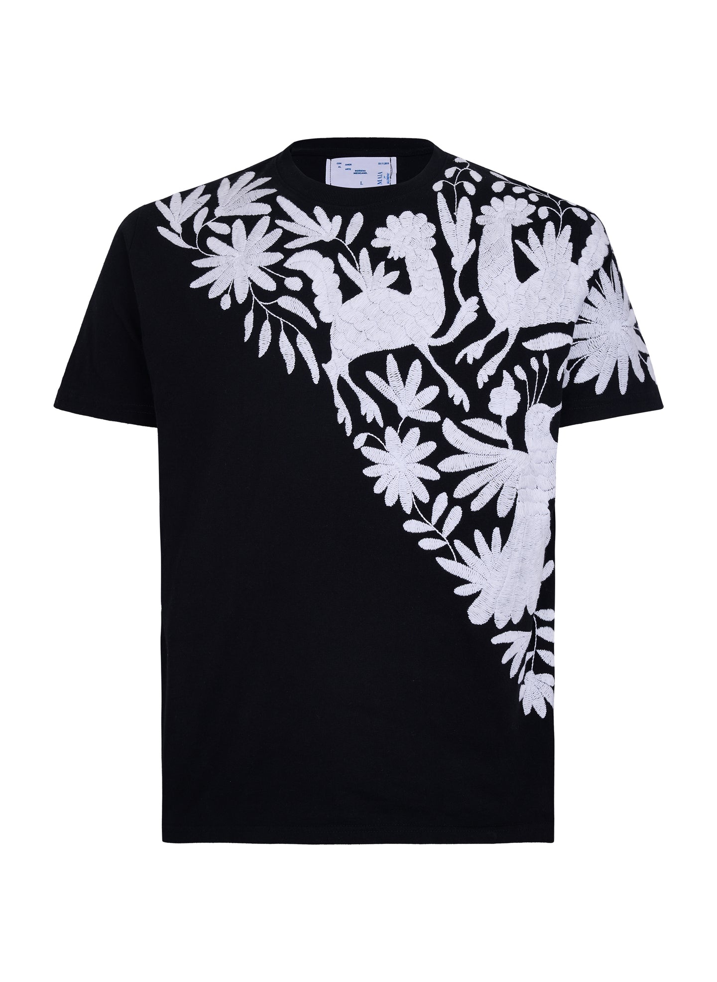 MAIA Negra / Bordado Cruzado Blanco