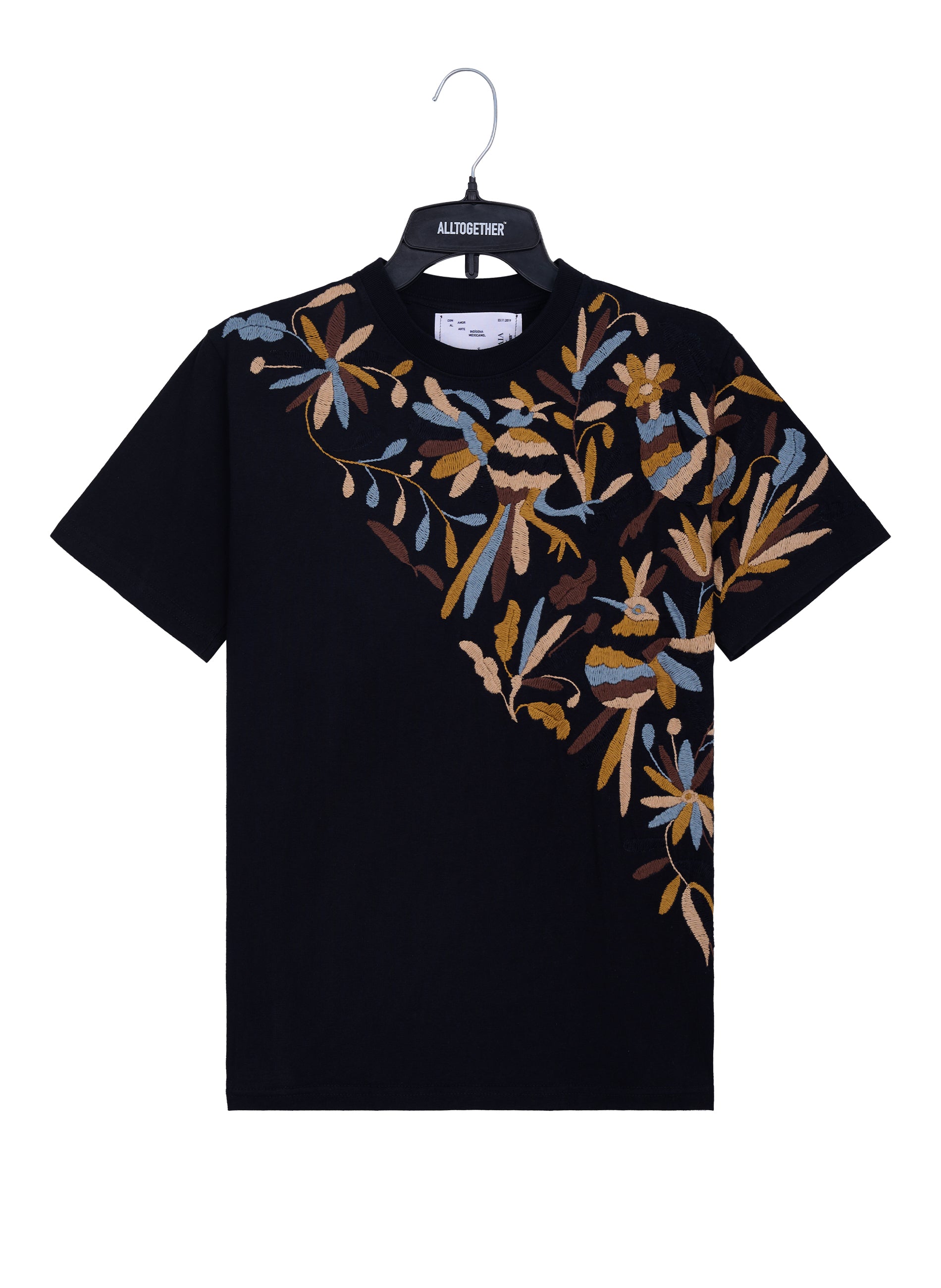 MAIA Negra / Bordado Cruzado en Tonos Café (Mocha)