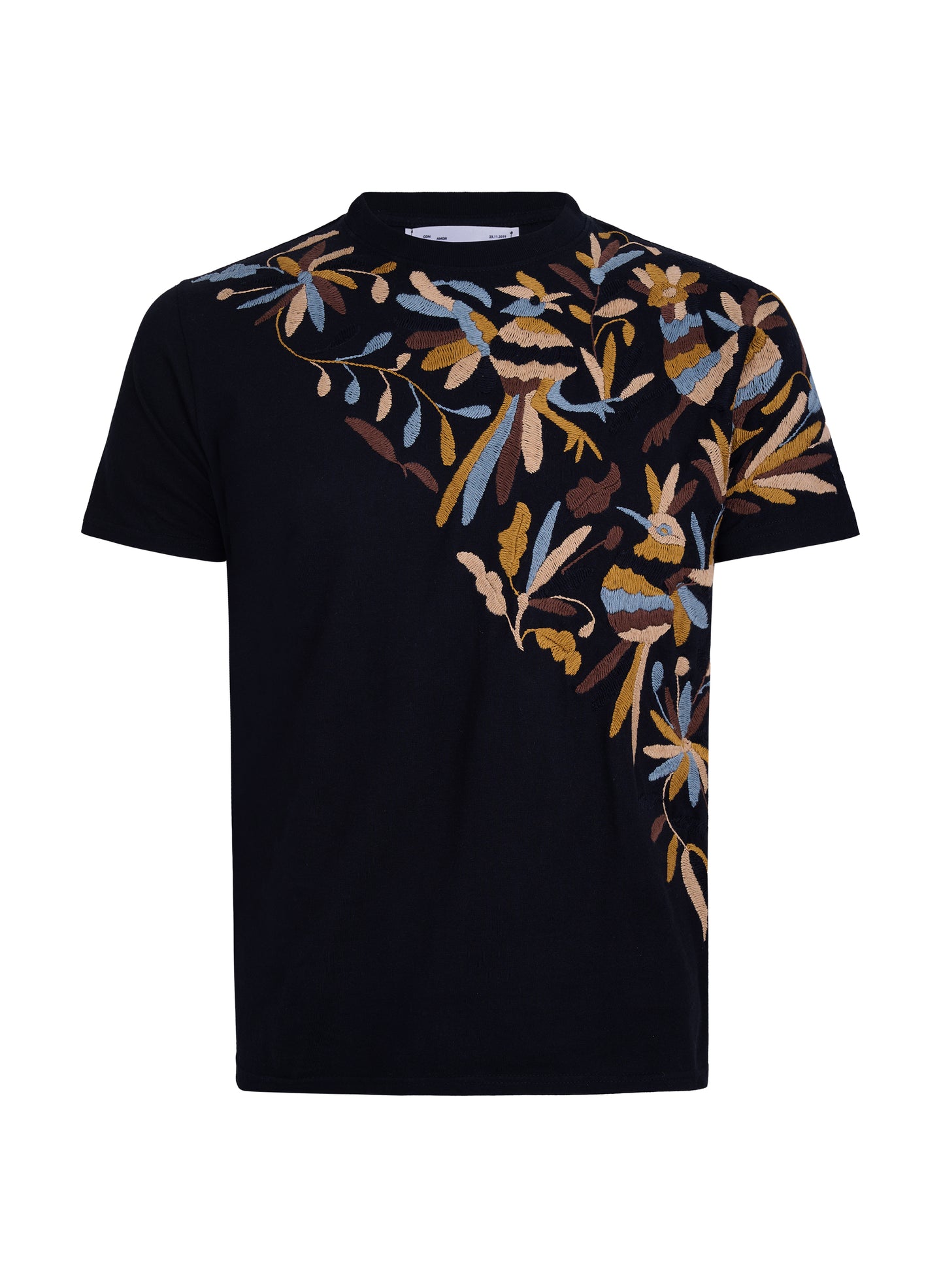 MAIA Negra / Bordado Cruzado en Tonos Café (Mocha)