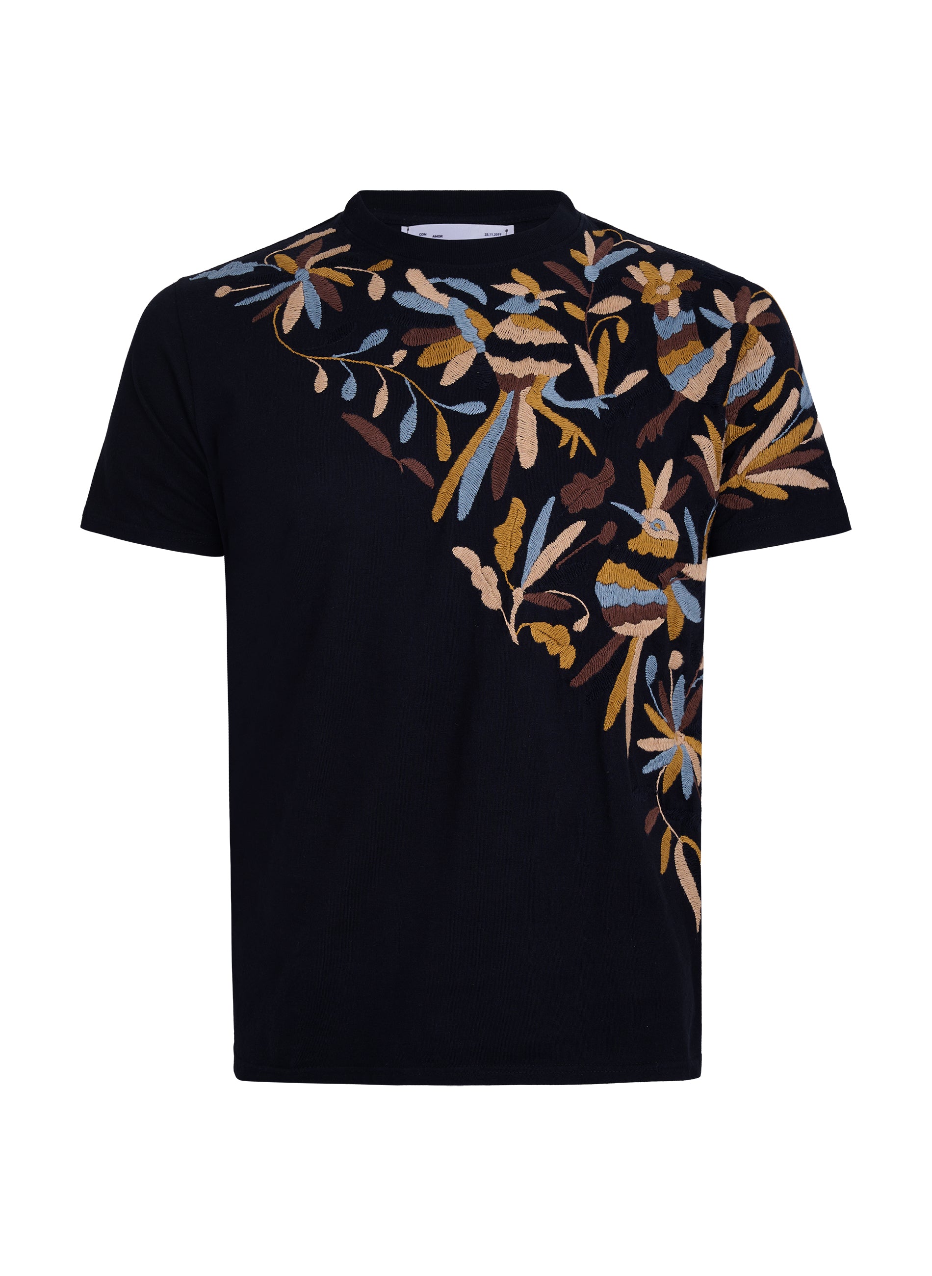 MAIA Negra / Bordado Cruzado en Tonos Café (Mocha)