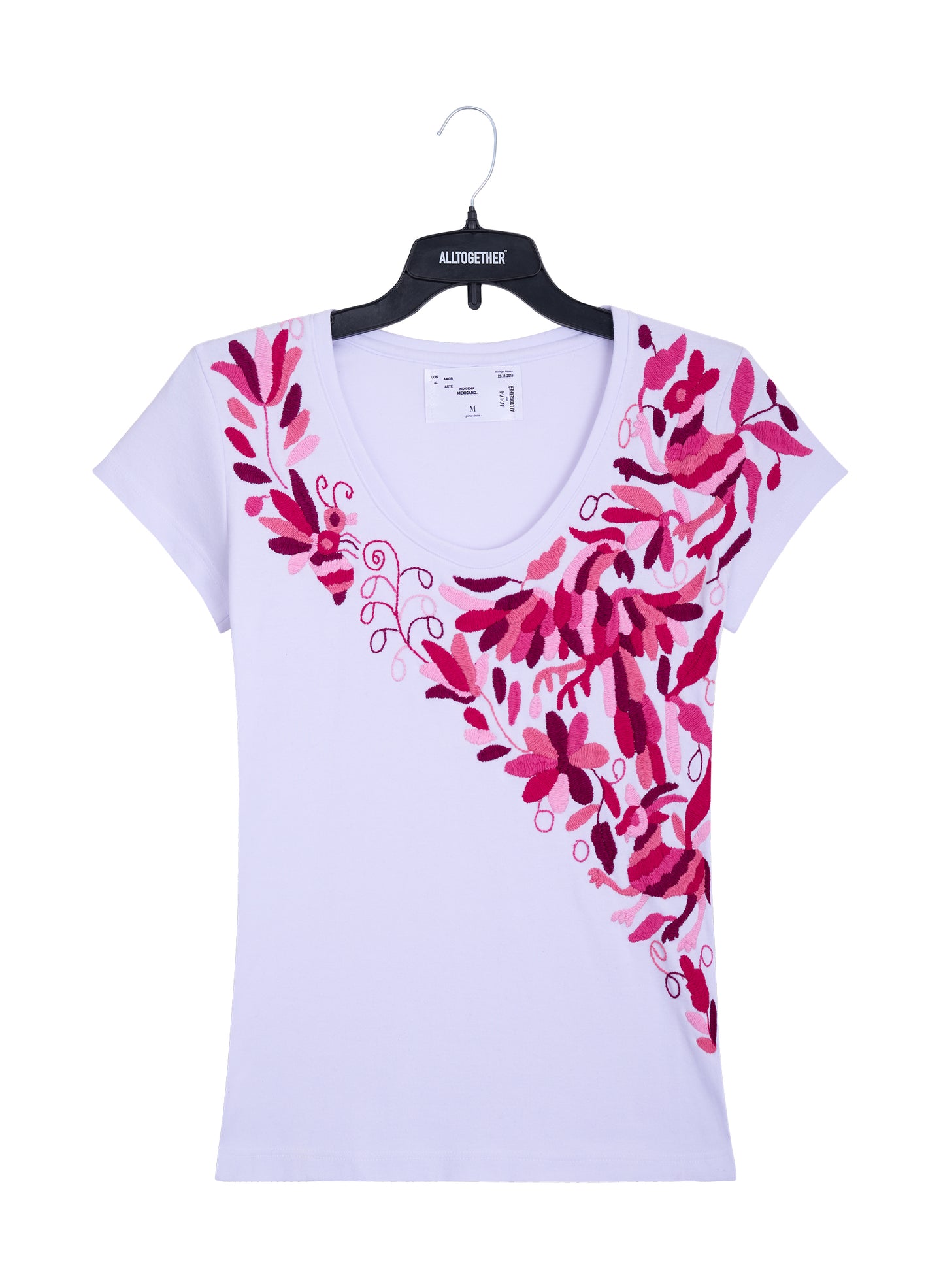 MAIA para Dama / Bordado Cruzado en Tonos Rosas