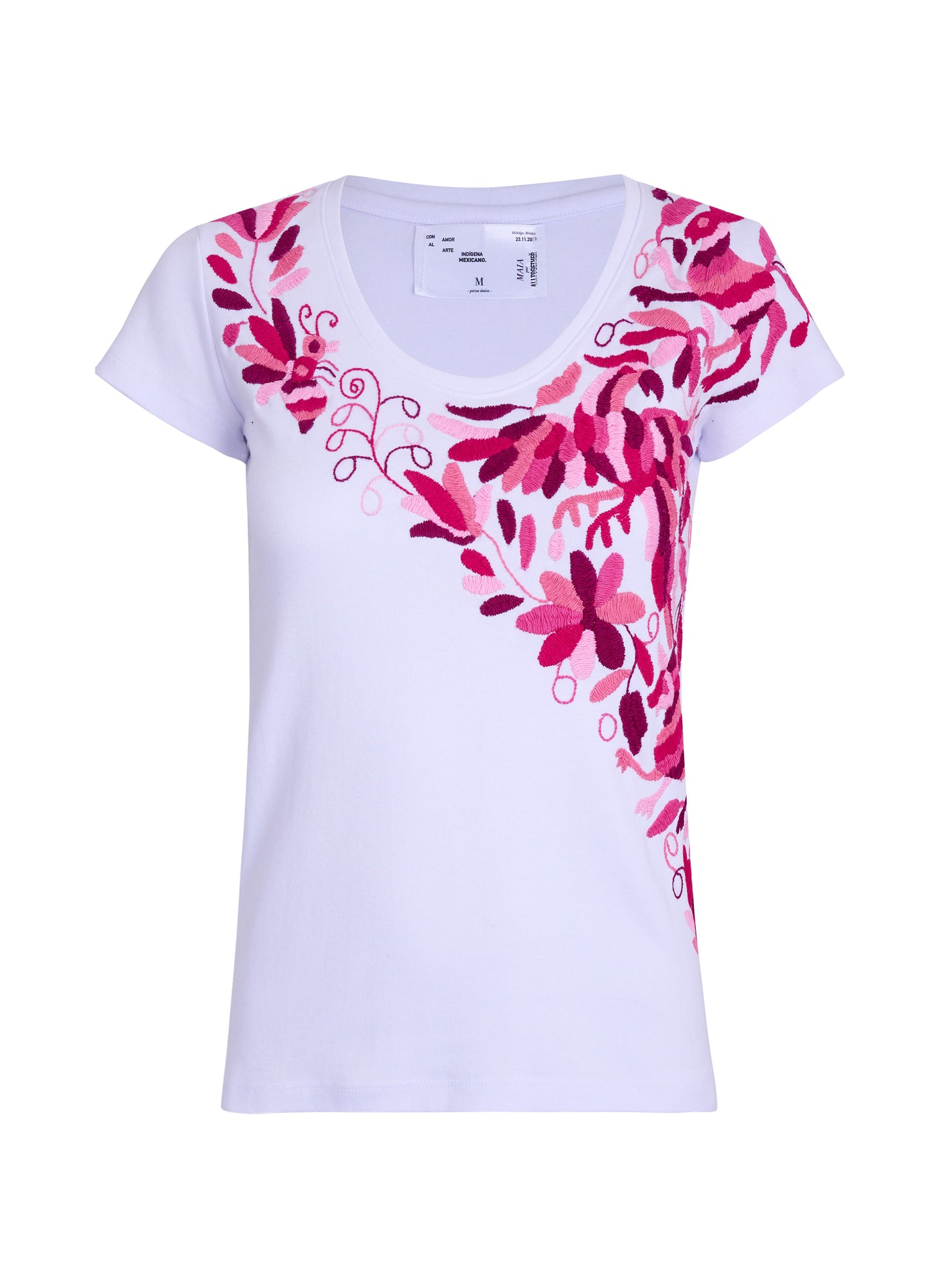 MAIA para Dama / Bordado Cruzado en Tonos Rosas