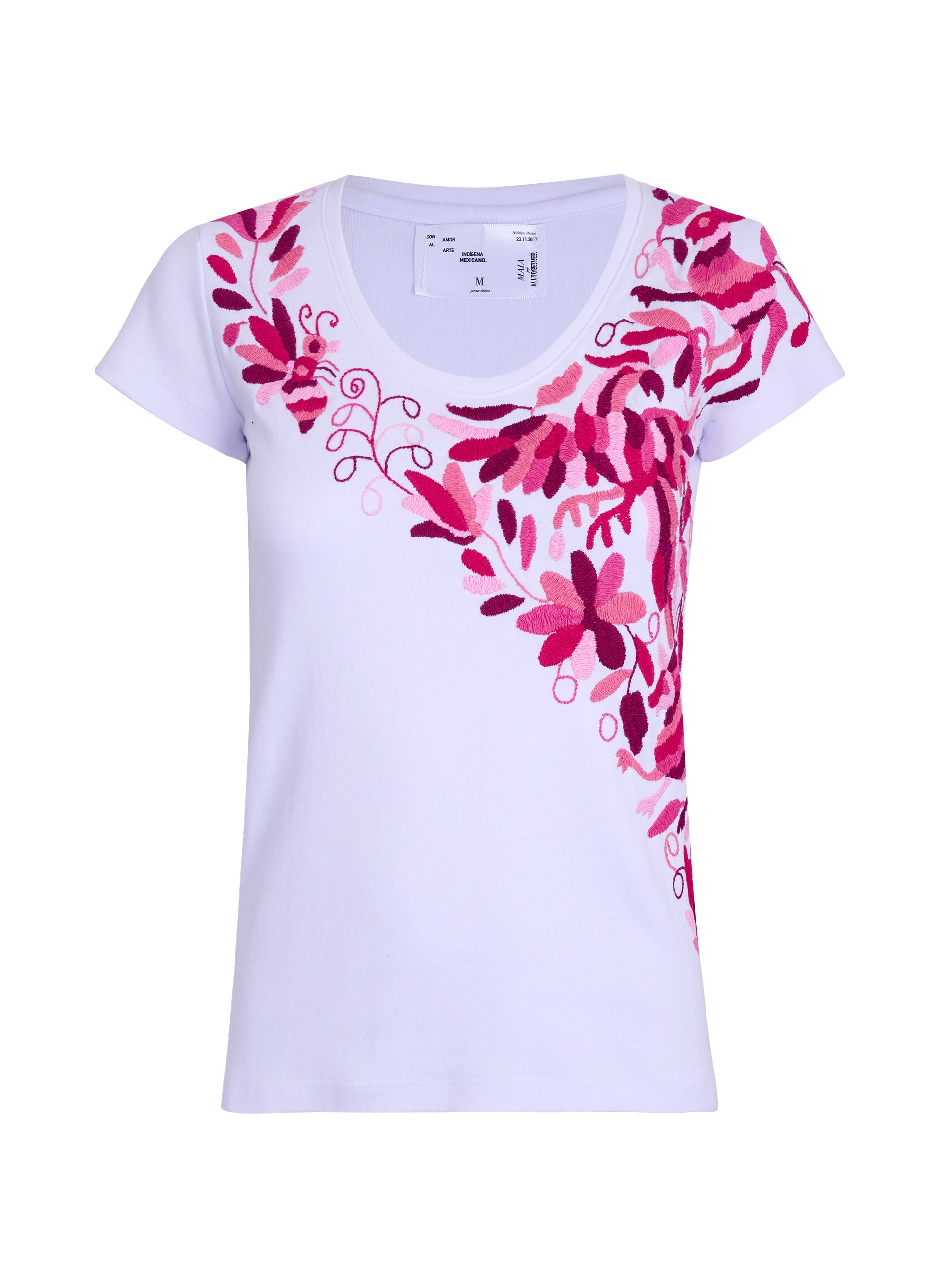 MAIA para Dama / Bordado Cruzado en Tonos Rosas