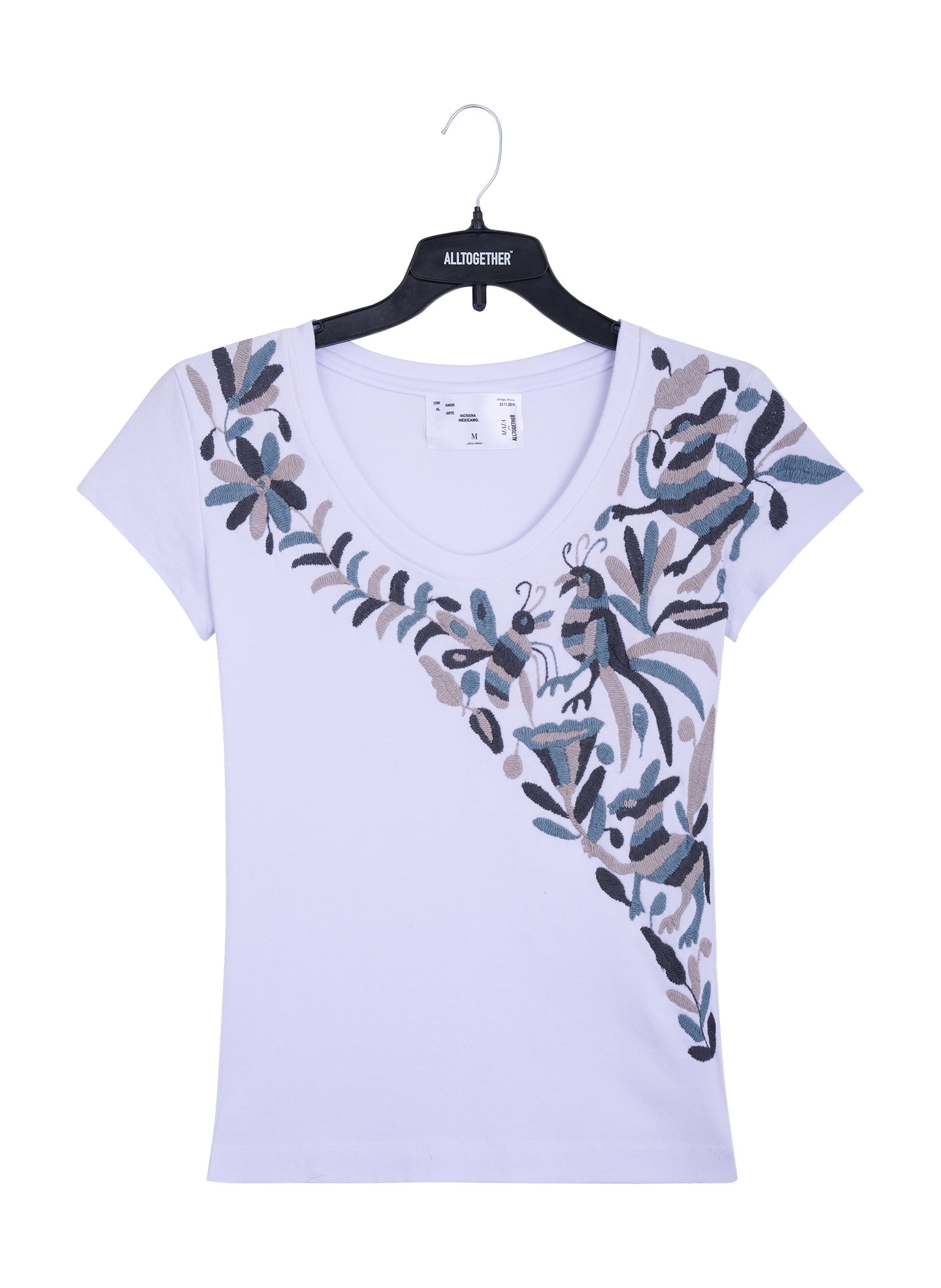 MAIA para Dama / Bordado Cruzado en Tonos Grises