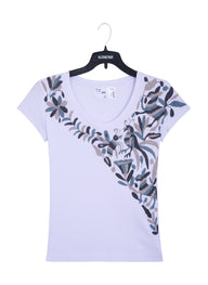 MAIA para Dama / Bordado Cruzado en Tonos Grises