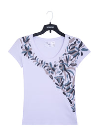 MAIA para Dama / Bordado Cruzado en Tonos Grises