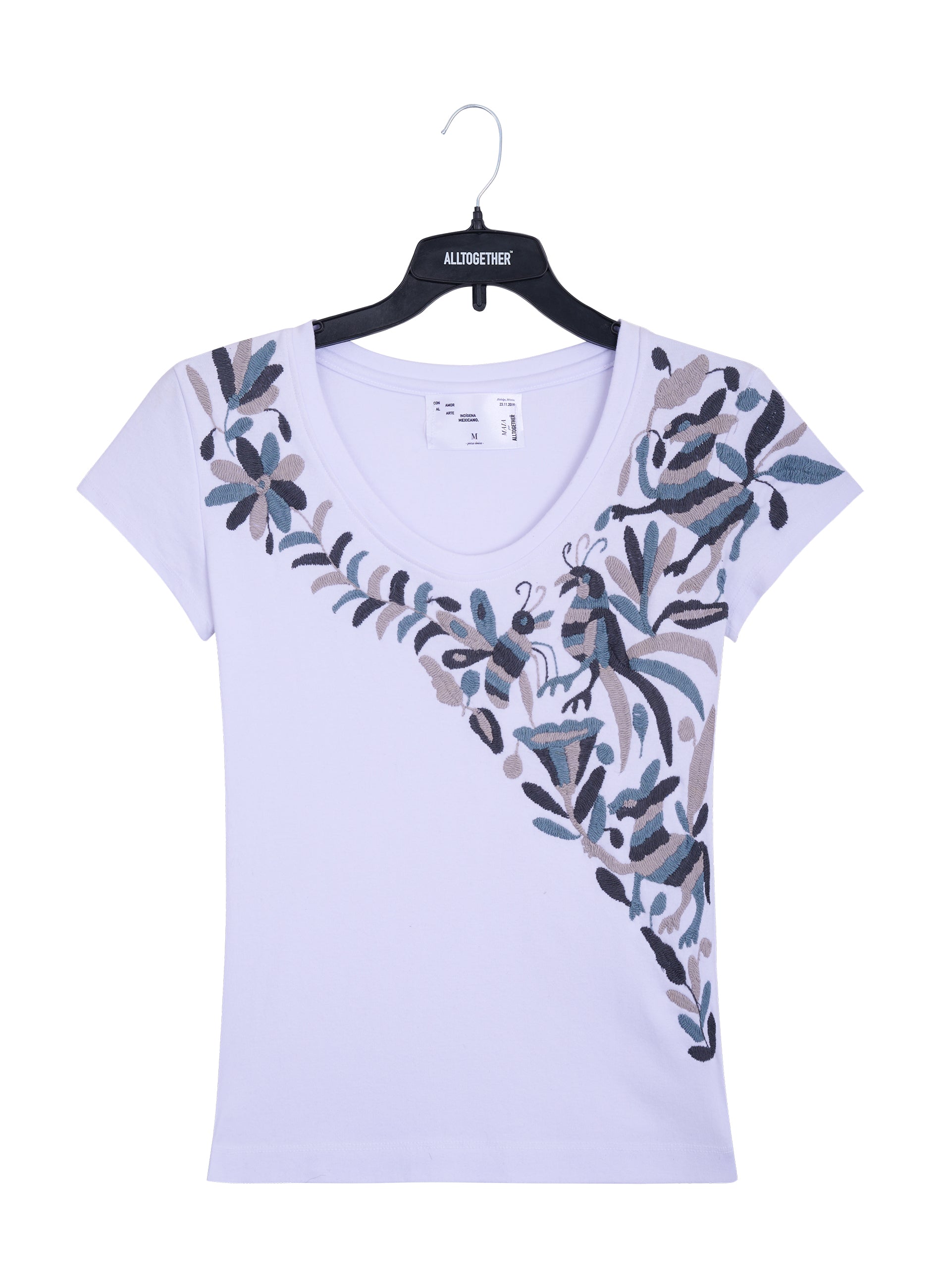 MAIA para Dama / Bordado Cruzado en Tonos Grises