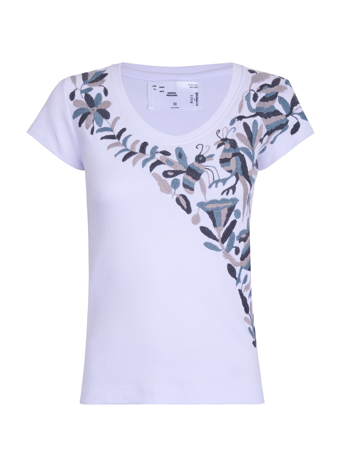 MAIA para Dama / Bordado Cruzado en Tonos Grises