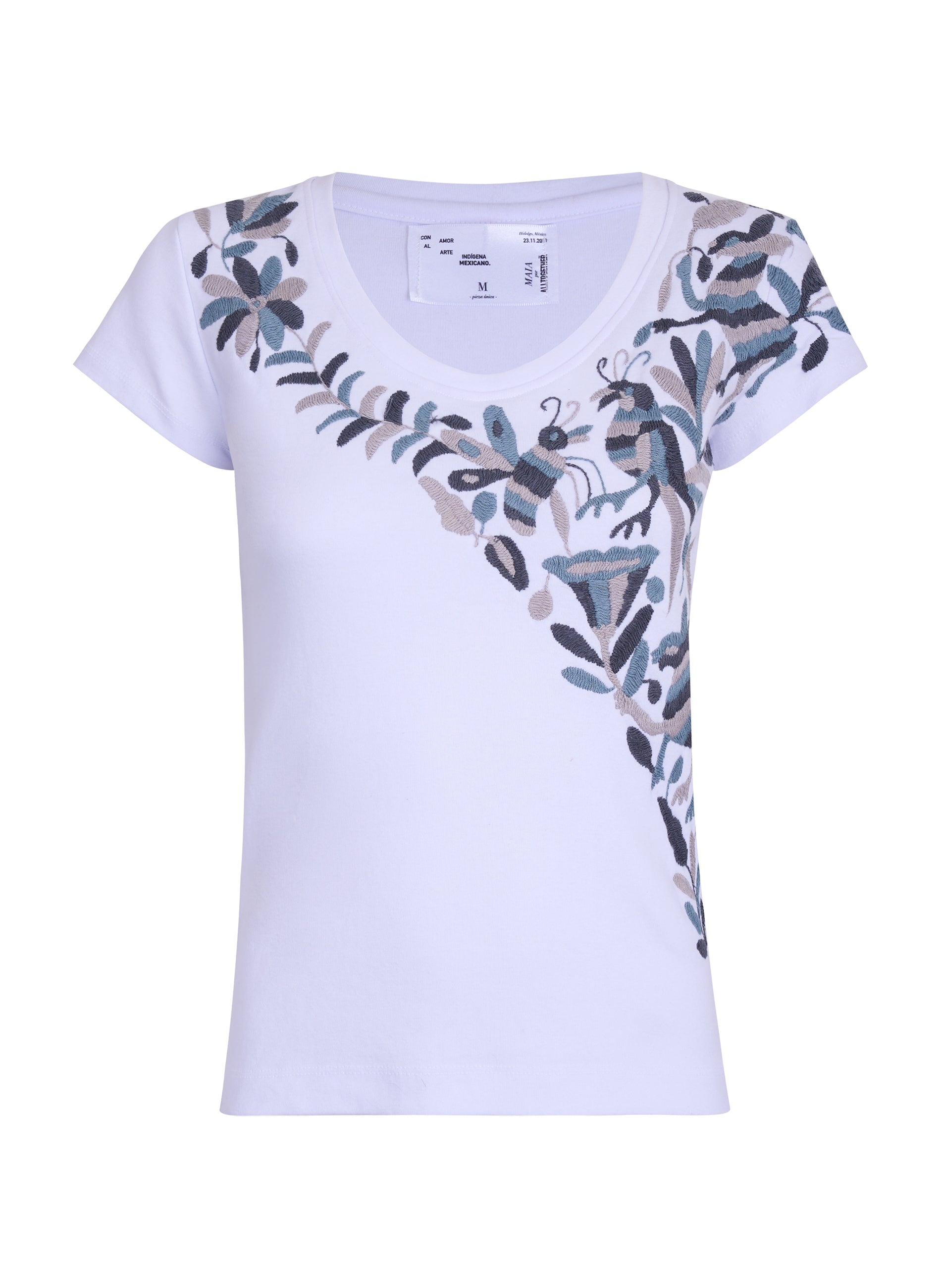 MAIA para Dama / Bordado Cruzado en Tonos Grises