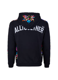 Hoodie Negra Bordado Multicolor