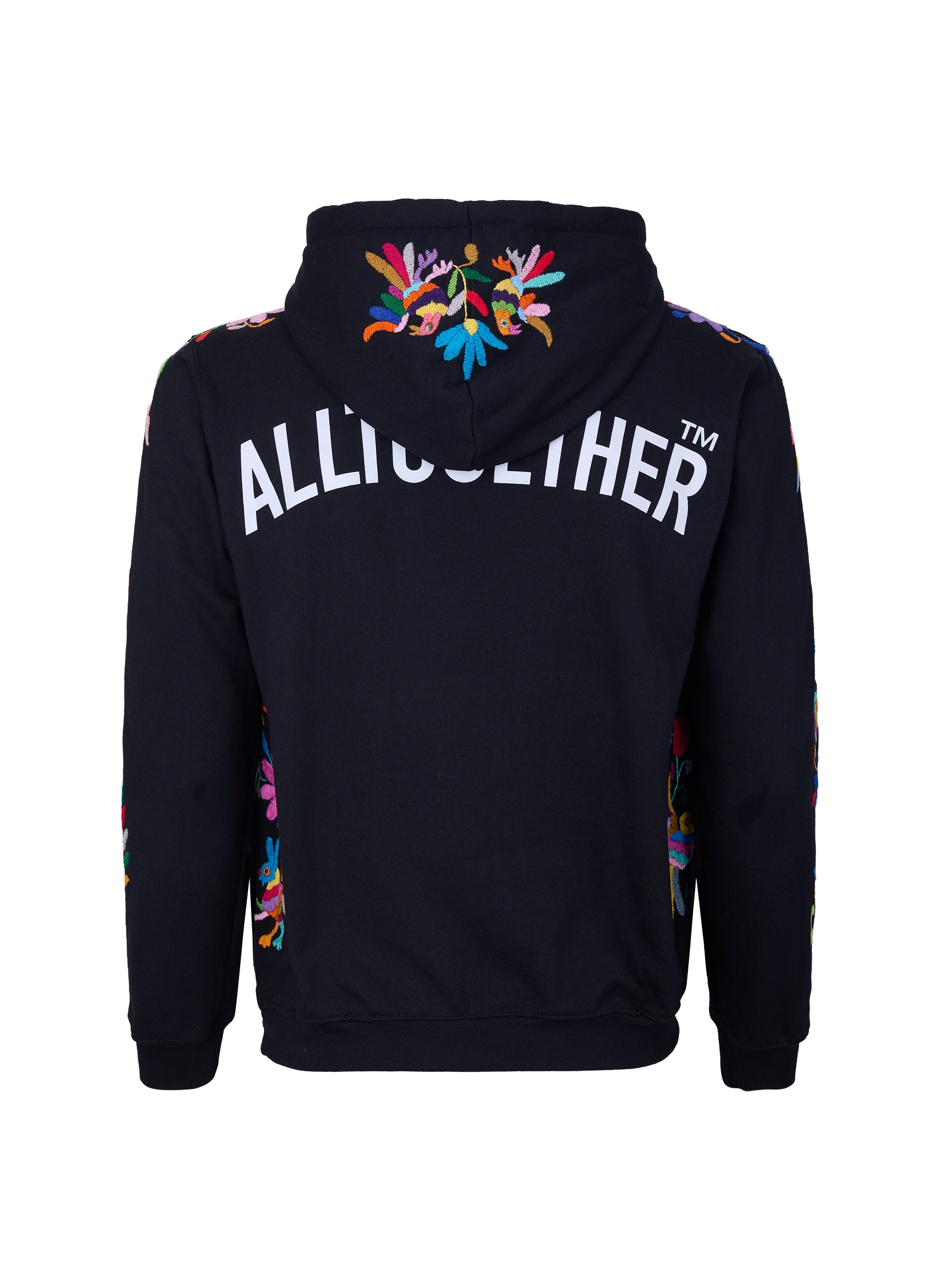Hoodie Negra Bordado Multicolor