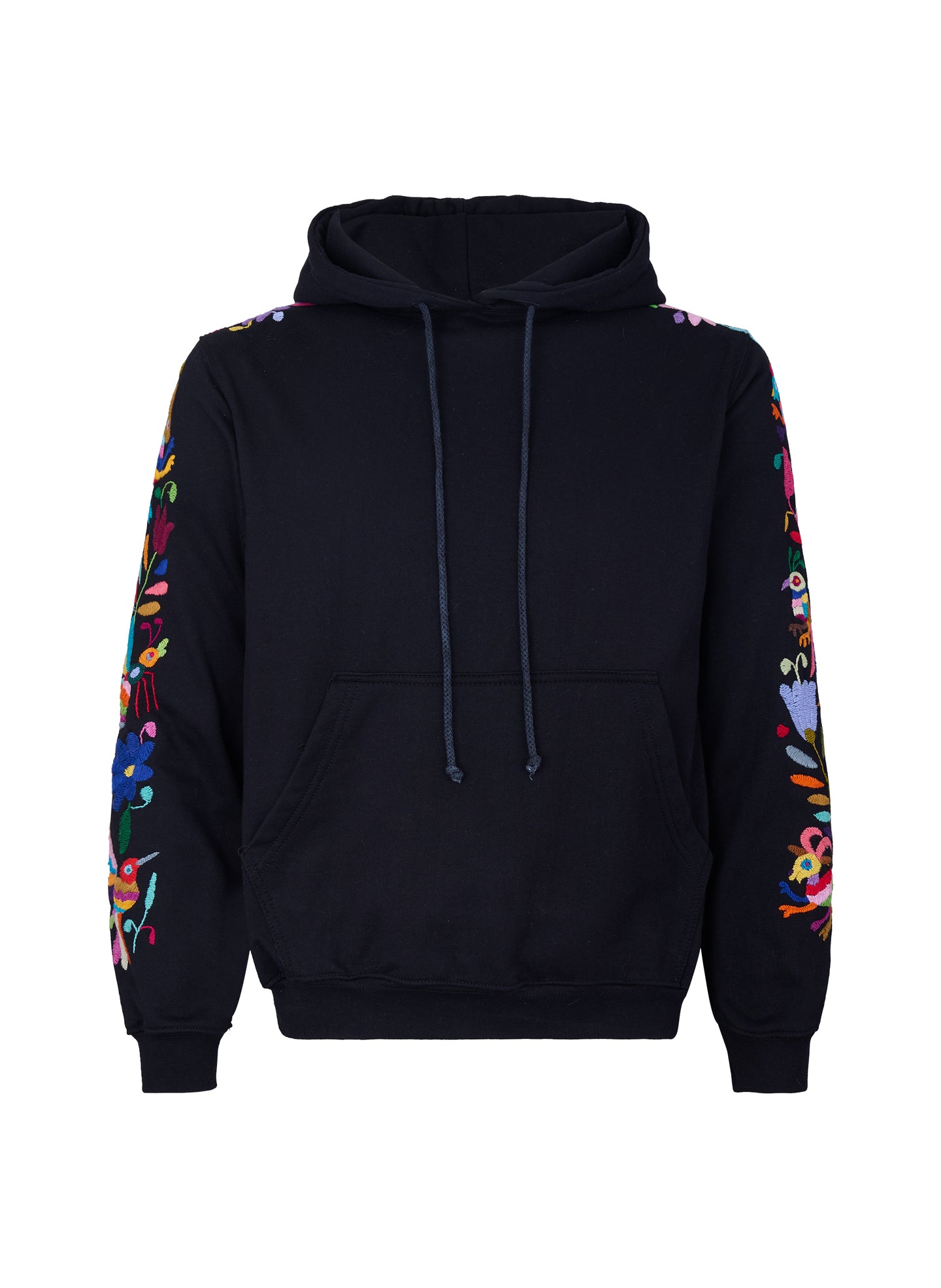 Hoodie Negra Bordado Multicolor