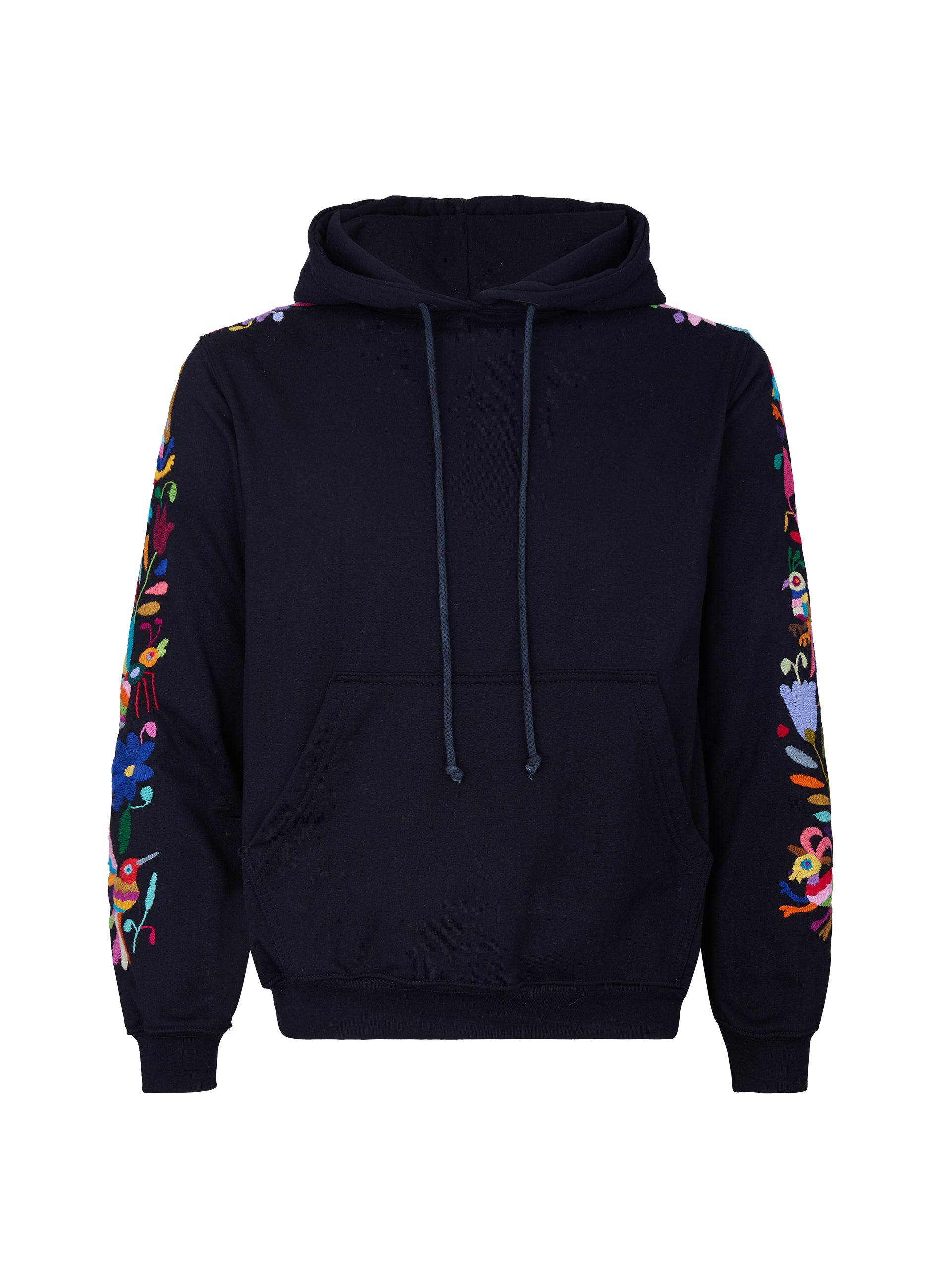 Hoodie Negra Bordado Multicolor