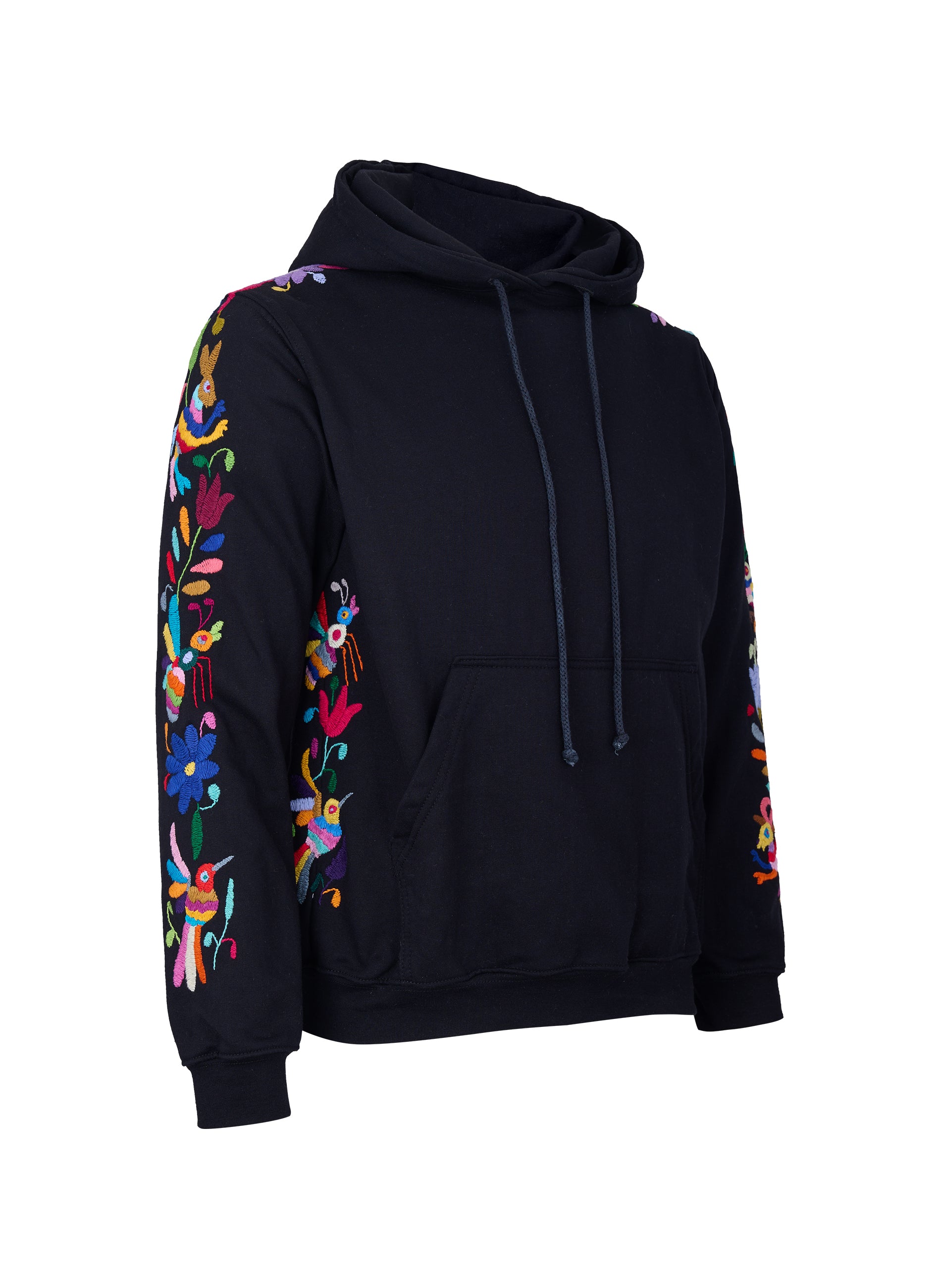 Hoodie Negra Bordado Multicolor
