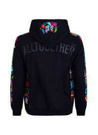 Hoodie Negra Bordado Multicolor