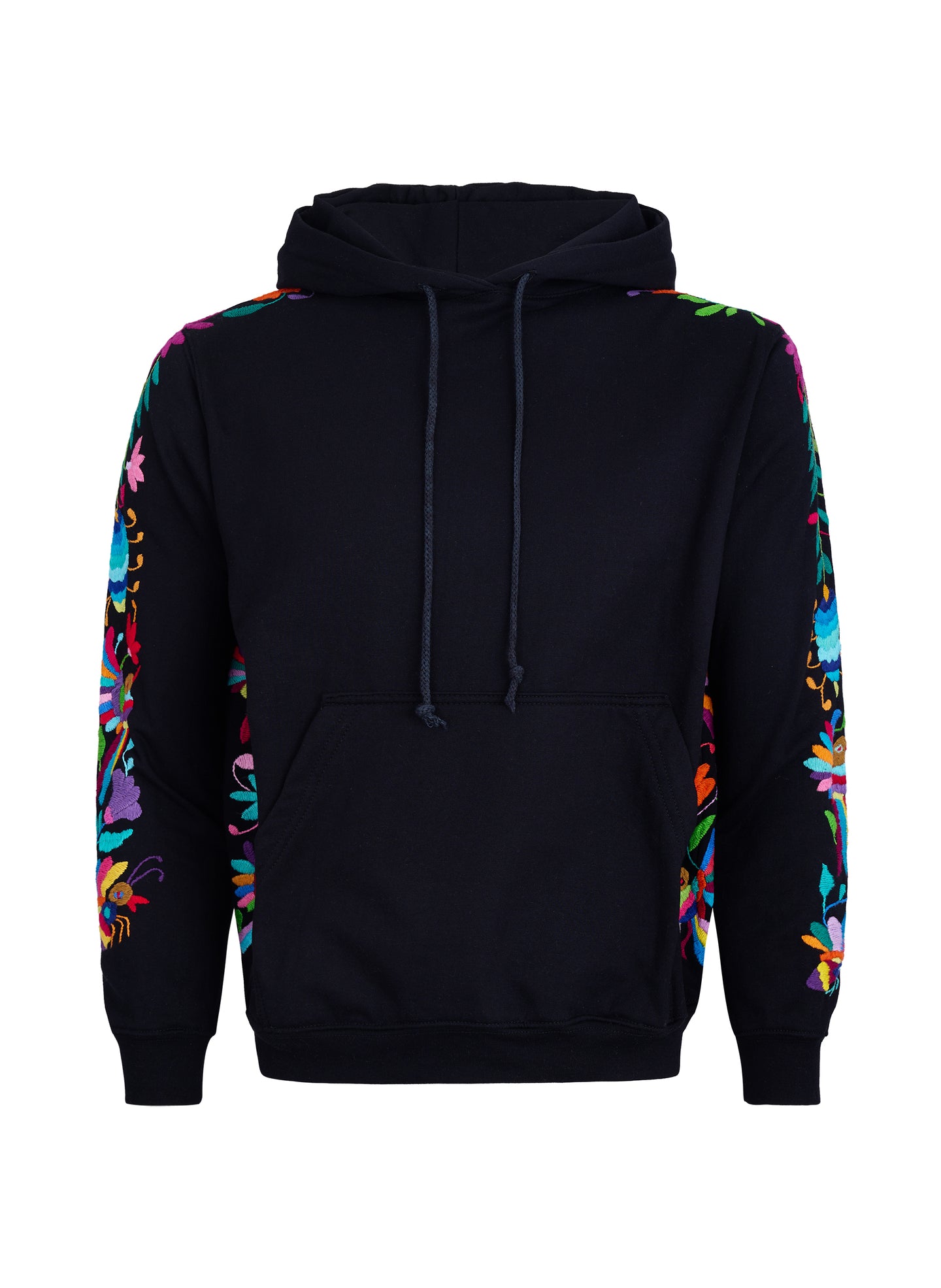 Hoodie Negra Bordado Multicolor