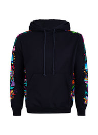 Hoodie Negra Bordado Multicolor
