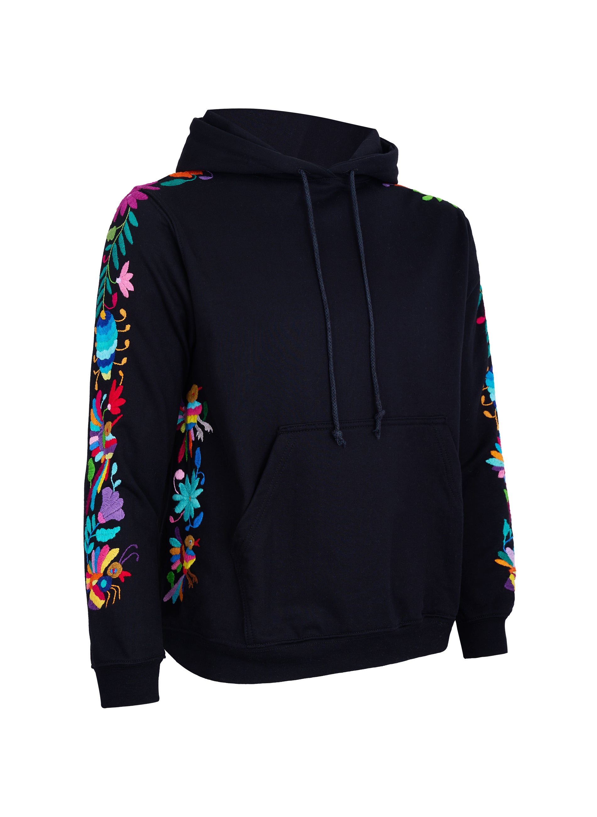 Hoodie Negra Bordado Multicolor